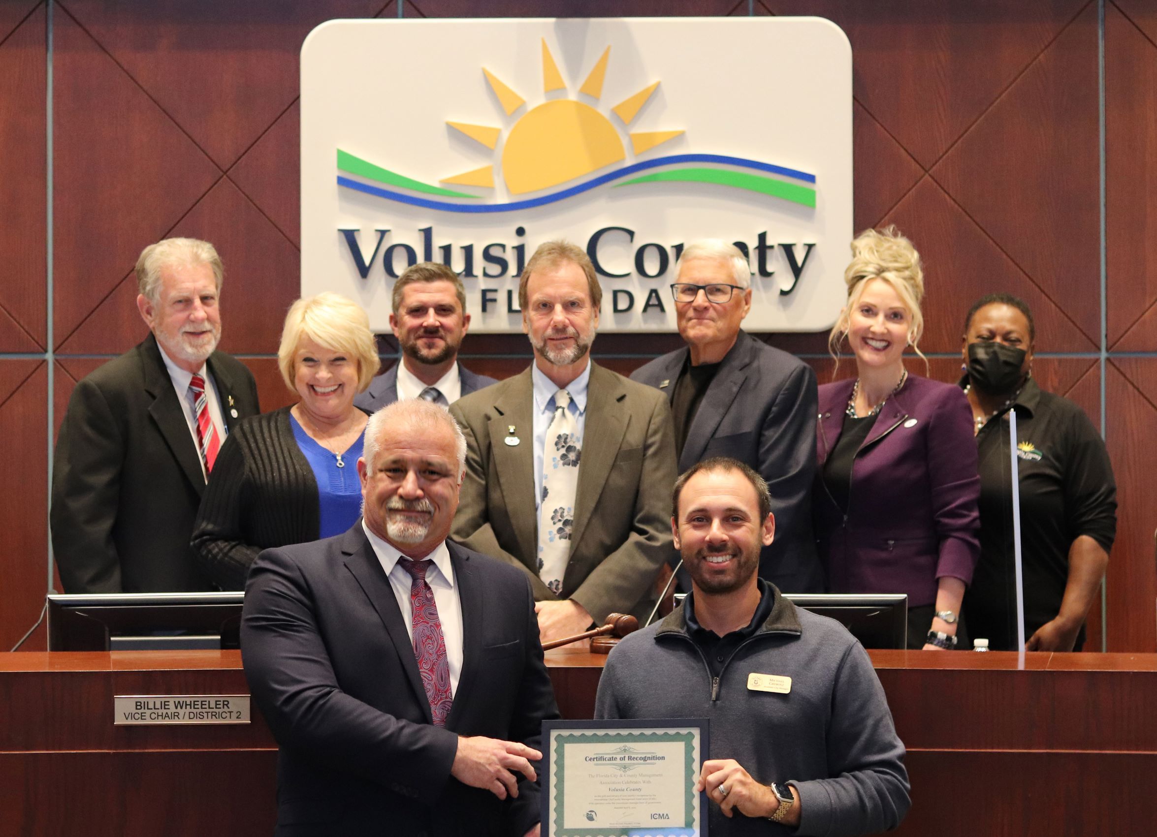 FCCMA Certificate to Volusia County